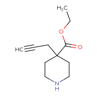 Chemical structure of ethyl 4-(prop-2-yn-1-yl)piperidine-4-carboxylate - CSSB00016507239