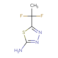 Chemical structure of 5-(1,1-difluoroethyl)-1,3,4-thiadiazol-2-amine - CSSB00011165889
