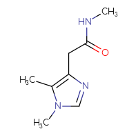 Chemical structure of 2-(1,5-dimethyl-1H-imidazol-4-yl)-N-methylacetamide - CSSB06258836512