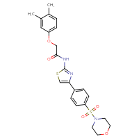 Chemical structure of 2-(3,4-dimethylphenoxy)-N-{4-[4-(morpholine-4-sulfonyl)phenyl]-1,3-thiazol-2-yl}acetamide - CSSB00026750730