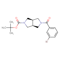 Chemical structure of tert-butyl (3aR,6aS)-5-(3-bromobenzoyl)-octahydropyrrolo[3,4-c]pyrrole-2-carboxylate - CSSB00326233640