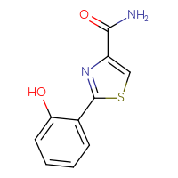 Chemical structure of 2-(2-hydroxyphenyl)-1,3-thiazole-4-carboxamide - CSSB00020734093