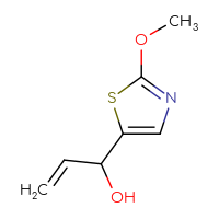 Chemical structure of 1-(2-methoxy-1,3-thiazol-5-yl)prop-2-en-1-ol - CSSB00015082415
