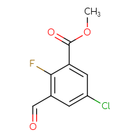 Chemical structure of methyl 5-chloro-2-fluoro-3-formylbenzoate - CSSB00135172551