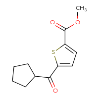 Chemical structure of methyl 5-cyclopentanecarbonylthiophene-2-carboxylate - CSSB00040206811