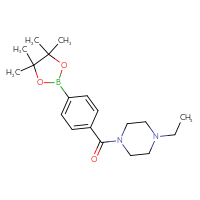 Chemical structure of 1-ethyl-4-[4-(4,4,5,5-tetramethyl-1,3,2-dioxaborolan-2-yl)benzoyl]piperazine - CSSB00025702296