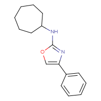 Chemical structure of N-cycloheptyl-4-phenyl-1,3-oxazol-2-amine - CSSB15071966504