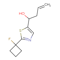 Chemical structure of 1-[2-(1-fluorocyclobutyl)-1,3-thiazol-5-yl]but-3-en-1-ol - CSSB15002613686