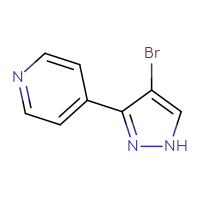Chemical structure of 4-(4-bromo-1H-pyrazol-3-yl)pyridine - CSSB00011471541