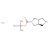 Chemical structure of tert-butyl (3aS,6aS)-octahydropyrrolo[3,4-c]pyrrole-2-carboxylate hydrochloride - CSSB21193465888