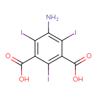 Chemical structure of 5-amino-2,4,6-triiodobenzene-1,3-dicarboxylic acid - CSSB00000272401