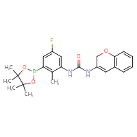 Chemical structure of 1-(2H-chromen-3-yl)-3-[5-fluoro-2-methyl-3-(4,4,5,5-tetramethyl-1,3,2-dioxaborolan-2-yl)phenyl]urea - CSSB21332150575