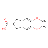 Chemical structure of 5,6-dimethoxy-2,3-dihydro-1H-indene-2-carboxylic acid - CSSB00010888669