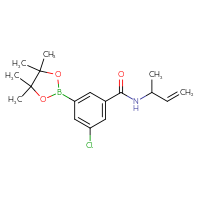 Chemical structure of N-(but-3-en-2-yl)-3-chloro-5-(4,4,5,5-tetramethyl-1,3,2-dioxaborolan-2-yl)benzamide - CSSB02522174822