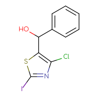Chemical structure of (4-chloro-2-iodo-1,3-thiazol-5-yl)(phenyl)methanol - CSSB21246425265