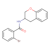 Chemical structure of 2-bromo-N-(3,4-dihydro-2H-1-benzopyran-3-yl)benzamide - CSSB00026242763