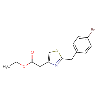 Chemical structure of ethyl 2-{2-[(4-bromophenyl)methyl]-1,3-thiazol-4-yl}acetate - CSSB00001553433