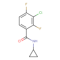 Chemical structure of 3-chloro-N-cyclopropyl-2,4-difluorobenzamide - CSSB01992380925