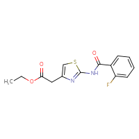 Chemical structure of ethyl 2-[2-(2-fluorobenzamido)-1,3-thiazol-4-yl]acetate - CSSB00028077661