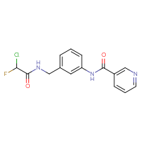 Chemical structure of N-{3-[(2-chloro-2-fluoroacetamido)methyl]phenyl}pyridine-3-carboxamide - CSSB21332123391