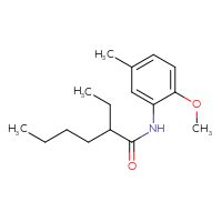 Chemical structure of 2-ethyl-N-(2-methoxy-5-methylphenyl)hexanamide - CSSB00046118153