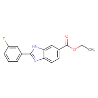 Chemical structure of ethyl 2-(3-fluorophenyl)-1H-1,3-benzodiazole-6-carboxylate - CSSB00103164820