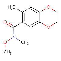 Chemical structure of N-methoxy-N,7-dimethyl-2,3-dihydro-1,4-benzodioxine-6-carboxamide - CSSB21151592442