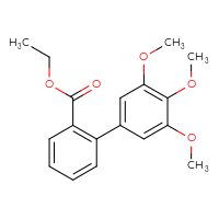 Chemical structure of ethyl 3',4',5'-trimethoxy-[1,1'-biphenyl]-2-carboxylate - CSSB06580830487