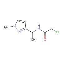 Chemical structure of 2-chloro-N-[1-(1-methyl-1H-pyrazol-3-yl)ethyl]acetamide - CSSB01581397808