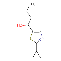 Chemical structure of 1-(2-cyclopropyl-1,3-thiazol-5-yl)butan-1-ol - CSSB00017169975