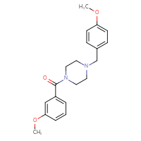 Chemical structure of 1-(3-methoxybenzoyl)-4-[(4-methoxyphenyl)methyl]piperazine - CSSB00026856239