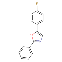 Chemical structure of 5-(4-fluorophenyl)-2-phenyl-1,3-oxazole - CSSB01410457690