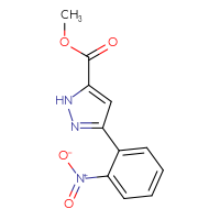 Chemical structure of methyl 3-(2-nitrophenyl)-1H-pyrazole-5-carboxylate - CSSB00020642284