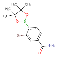 Chemical structure of 3-bromo-4-(4,4,5,5-tetramethyl-1,3,2-dioxaborolan-2-yl)benzamide - CSSB00021479689