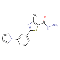 Chemical structure of 4-methyl-2-[3-(1H-pyrrol-1-yl)phenyl]-1,3-thiazole-5-carbohydrazide - CSSB00015255581
