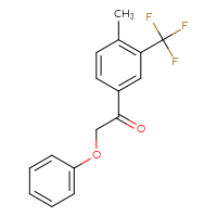 Chemical structure of 1-[4-methyl-3-(trifluoromethyl)phenyl]-2-phenoxyethan-1-one - CSSB21332046620