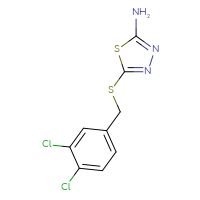 Chemical structure of 5-{[(3,4-dichlorophenyl)methyl]sulfanyl}-1,3,4-thiadiazol-2-amine - CSSB00000247344