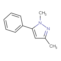 Chemical structure of 1,3-dimethyl-5-phenyl-1H-pyrazole - CSSB00011157755