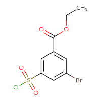 Chemical structure of ethyl 3-bromo-5-(chlorosulfonyl)benzoate - CSSB00000693115