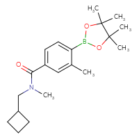Chemical structure of N-(cyclobutylmethyl)-N,3-dimethyl-4-(4,4,5,5-tetramethyl-1,3,2-dioxaborolan-2-yl)benzamide - CSSB02533258815