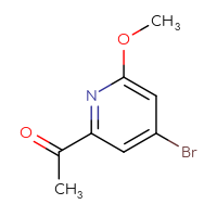 Chemical structure of 1-(4-bromo-6-methoxypyridin-2-yl)ethan-1-one - CSSB00010173676