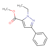 Chemical structure of methyl 1-ethyl-3-phenyl-1H-pyrazole-5-carboxylate - CSSB00159248522