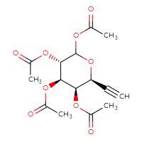 Chemical structure of (2S,3R,4R,5S)-4,5,6-tris(acetyloxy)-2-ethynyloxan-3-yl acetate - CSSB06623406638