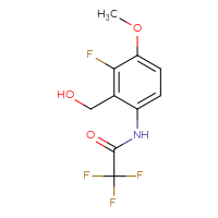 Chemical structure of 2,2,2-trifluoro-N-[3-fluoro-2-(hydroxymethyl)-4-methoxyphenyl]acetamide - CSSB03440289006
