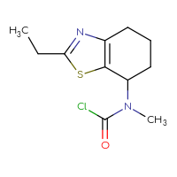 Chemical structure of N-(2-ethyl-4,5,6,7-tetrahydro-1,3-benzothiazol-7-yl)-N-methylcarbamoyl chloride - CSSB06801426479