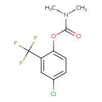 Chemical structure of 4-chloro-2-(trifluoromethyl)phenyl N,N-dimethylcarbamate - CSSB21323028354