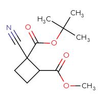 Chemical structure of 1-tert-butyl 2-methyl 1-cyanocyclobutane-1,2-dicarboxylate - CSSB21381578335