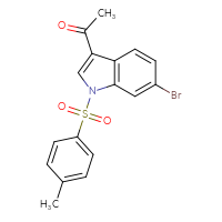Chemical structure of 1-[6-bromo-1-(4-methylbenzenesulfonyl)-1H-indol-3-yl]ethan-1-one - CSSB21332077753