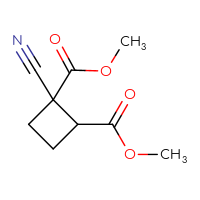 Chemical structure of 1,2-dimethyl 1-cyanocyclobutane-1,2-dicarboxylate - CSSB00000708404