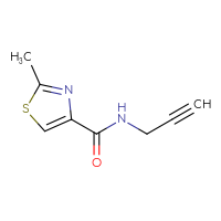 Chemical structure of 2-methyl-N-(prop-2-yn-1-yl)-1,3-thiazole-4-carboxamide - CSSB00011559293